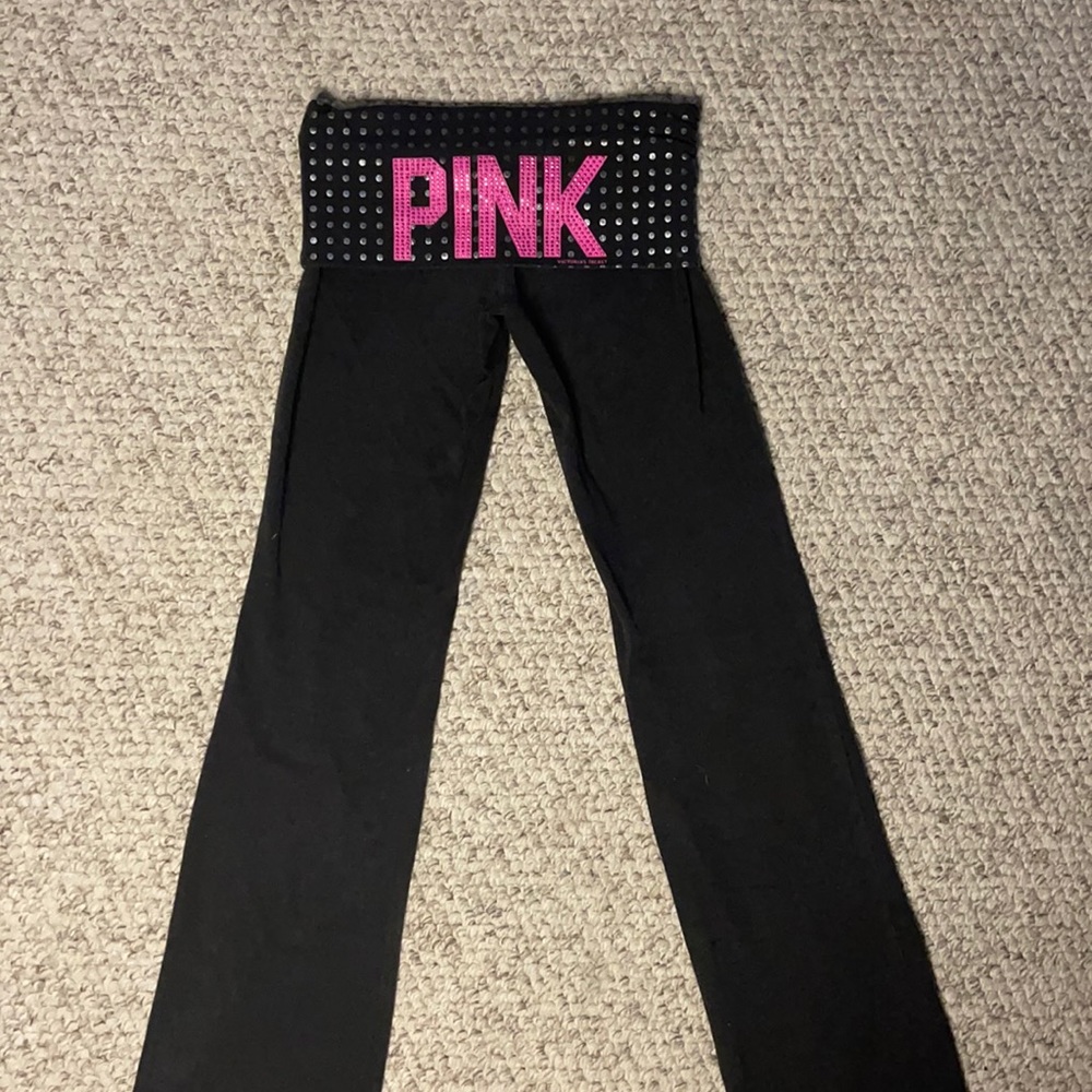 PINK Embroidered Yoga Pants